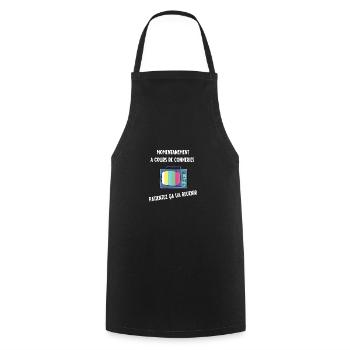 à cours de conneries - Tablier de cuisine - noir - Devant - AI Model Male 185 dark (185cm)