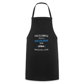 Spéléologue Génial - Tablier de cuisine - noir - Devant - AI Model Male 185 dark (185cm)