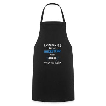 Hockeyeur Génial - Tablier de cuisine - noir - Devant - AI Model Male 185 dark (185cm)