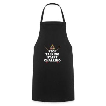 Stop Talking Start Chalking - Kochschürze - Schwarz - Vorne - AI Model Male 185 dark (185cm)