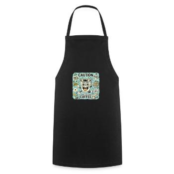 Vorsicht Kann Kaffee enthalten - Kochschürze - Schwarz - Vorne - AI Model Male 185 dark (185cm)