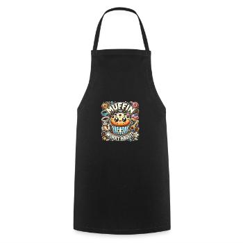 Muffin, um den man sich sorgen muss - Kochschürze - Schwarz - Vorne - AI Model Male 185 dark (185cm)