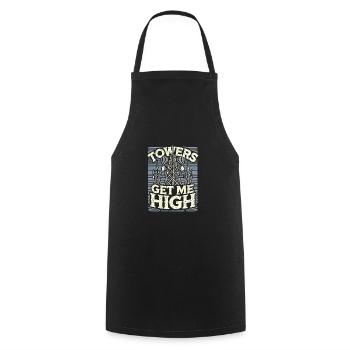 Türme machen mich high - Kochschürze - Schwarz - Vorne - AI Model Male 185 dark (185cm)