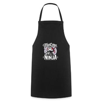 Vertrau mir, ich bin ein Ninja - Kochschürze - Schwarz - Vorne - AI Model Male 185 dark (185cm)