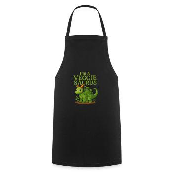 Ich bin ein Veggie-Saurus - Kochschürze - Schwarz - Vorne - AI Model Male 185 dark (185cm)