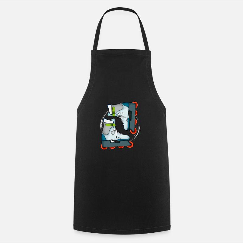 Inline Skates Skater Logo - Cooking Apron - black