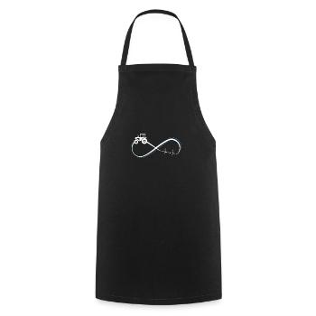 Tractor agriculture farmer gift · heartbeat - Cooking Apron - black - Front - AI Model Male 185 dark (185cm)