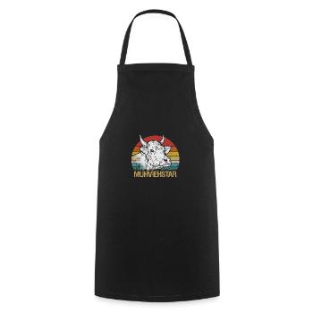 Kuh Tier Kühe Bauernhof Geschenk · Muhviehstar - Kochschürze - Schwarz - Vorne - AI Model Male 185 dark (185cm)