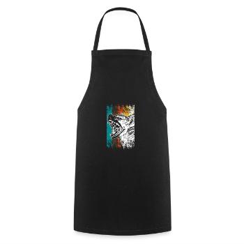 Retro Hyène Afrique - Tablier de cuisine - noir - Devant - AI Model Male 185 dark (185cm)