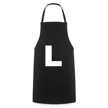 Buchstabe Initialen L - Kochschürze - Schwarz - Vorne - AI Model Male 185 dark (185cm)