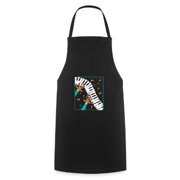 Piano jazz musique - Tablier de cuisine - noir - Devant - AI Model Male 185 dark (185cm)