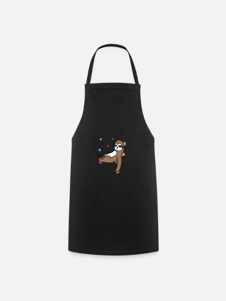 Climbing Mountaineer Sloth - Cooking Apron - black