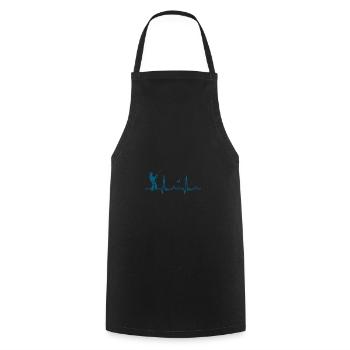 Fishing fisherman heartbeat - Cooking Apron - black - Front - AI Model Male 185 dark (185cm)