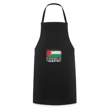 Palestine heart politics - Cooking Apron - black - Front - AI Model Male 185 dark (185cm)