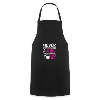 Fille de batterie - Tablier de cuisine - noir - Devant - AI Model Male 185 dark (185cm)