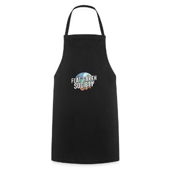 Flat Earth Society - Cooking Apron - black - Front - AI Model Male 185 dark (185cm)