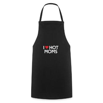 I Love Hot Moms funny gifts quote - Tablier de cuisine - noir - Devant - AI Model Male 185 dark (185cm)