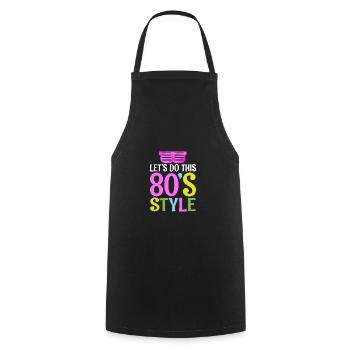 80s style | 80s Retro Party Wear Costume - Cooking Apron - black - Front - AI Model Male 185 dark (185cm)