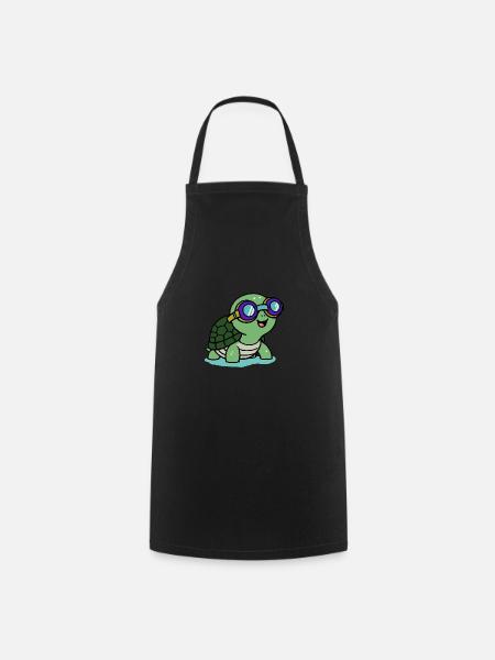 Baby Schildkröte Kröte Schwimmbrille Schwimmen - Kochschürze - Schwarz