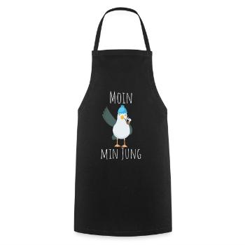 Moin min Jung - Kochschürze - Schwarz - Vorne - AI Model Male 185 dark (185cm)