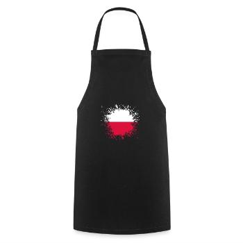 Poland flag blot stain splatter paint stain - Cooking Apron - black - Front - AI Model Male 185 dark (185cm)