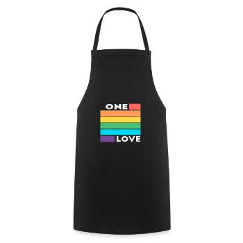 LGBTQ Un amour - Tablier de cuisine - noir - Devant - AI Model Male 185 dark (185cm)