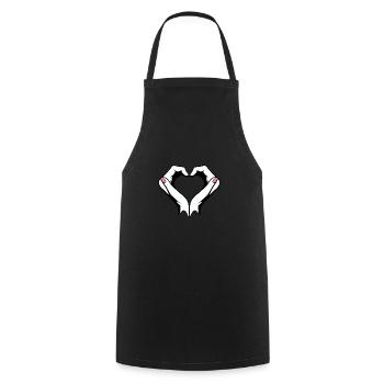 Hand Sign Hand Heart Love Sign Rainbow - Cooking Apron - black - Front - AI Model Male 185 dark (185cm)