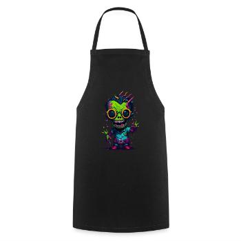 Bunter cooler Zombie - Kochschürze - Schwarz - Vorne - AI Model Male 185 dark (185cm)