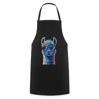Alpaka Llama - Kochschürze - Schwarz - Vorne - AI Model Male 185 dark (185cm)
