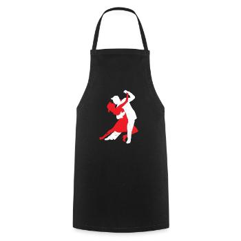 Dancing Silhouette Couple Dancers Romantic Dance - Cooking Apron - black - Front - AI Model Male 185 dark (185cm)