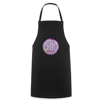 Flower of Life - Leonardo da Vinci - Cooking Apron - black - Front - AI Model Male 185 dark (185cm)