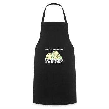 Enthält wahrscheinlich Mint Chocolate Chip Eiscrem - Kochschürze - Schwarz - Vorne - AI Model Male 185 dark (185cm)