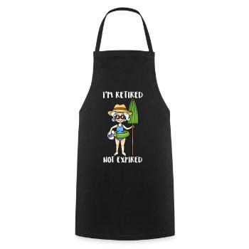I’m Retired Not Expired Grandma Retirement Gift - Tablier de cuisine - noir - Devant - AI Model Male 185 dark (185cm)