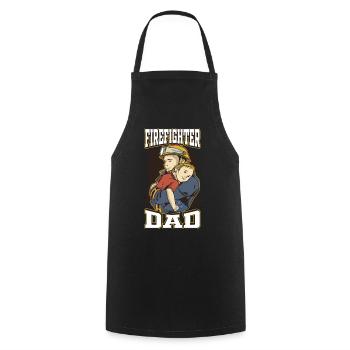 Service d’incendie Papa Fête des pères - Tablier de cuisine - noir - Devant - AI Model Male 185 dark (185cm)