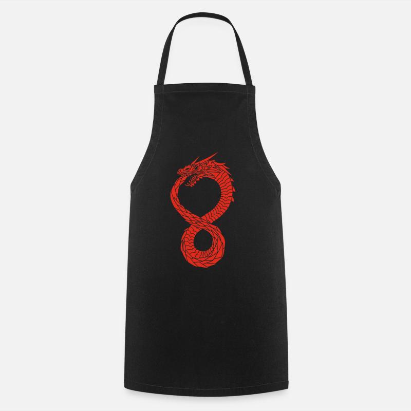 Dragon infini rouge - Tablier de cuisine - noir