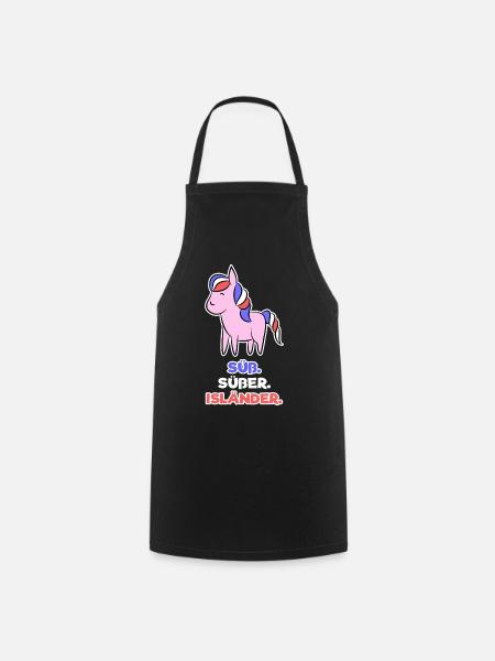 Islandpferde Pony Islandponys Haflinger Statement - Kochschürze - Schwarz