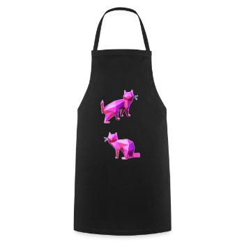 Pink Poly Cats Duo - Cooking Apron - black - Front - AI Model Male 185 dark (185cm)