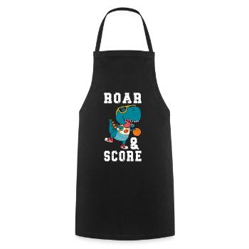 Basketball Dino T-Rex Player Sports Comic Cartoon - Cooking Apron - black - Front - AI Model Male 185 dark (185cm)