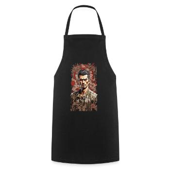 Retro Japan Straßenmacht Design im Vintage Stil - Kochschürze - Schwarz - Vorne - AI Model Male 185 dark (185cm)