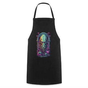 Monstre occulte démone tentacules design gothique - Tablier de cuisine - noir - Devant - AI Model Male 185 dark (185cm)