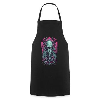 Occulte goule Kraken gothique Vaporwave Art - Tablier de cuisine - noir - Devant - AI Model Male 185 dark (185cm)