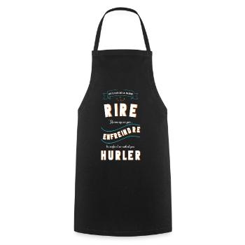 Les 3 clés de la maison : RIRE ENFREINDRE HURLER - Tablier de cuisine - noir - Devant - AI Model Male 185 dark (185cm)
