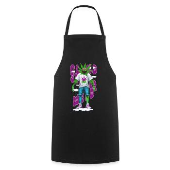 Cloudstorm Weed - Cooking Apron - black - Front - AI Model Male 185 dark (185cm)