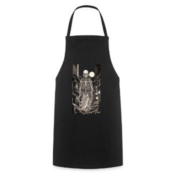 Yokai Skeleton Night Japan Anime Streetwear - Cooking Apron - black - Front - AI Model Male 185 dark (185cm)