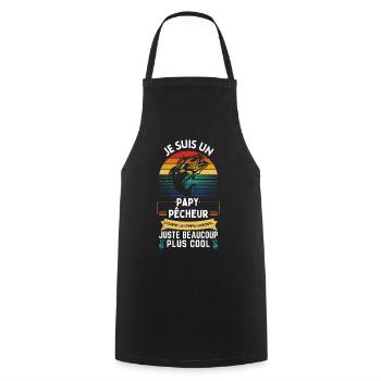 I am a Grandpa Fisherman T-shirt - Cooking Apron - black - Front - AI Model Male 185 dark (185cm)