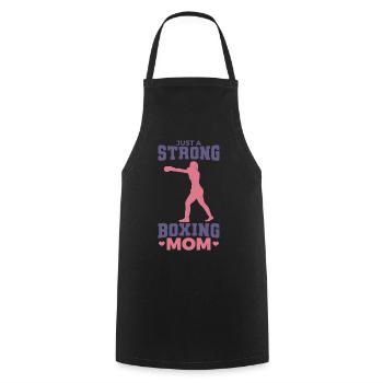 Juste une maman boxeuse forte - Tablier de cuisine - noir - Devant - AI Model Male 185 dark (185cm)