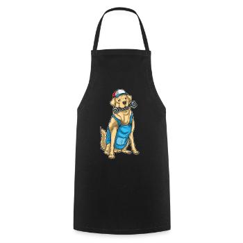 Labrador Mechanic Wrench Workshop - Cooking Apron - black - Front - AI Model Male 185 dark (185cm)