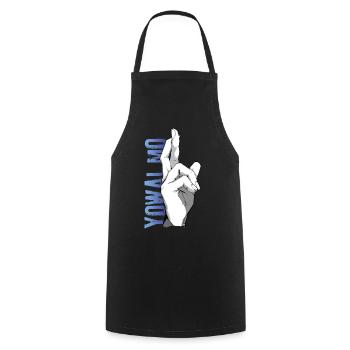Anime Manga // Gojo fingers crossed // AS005 - Cooking Apron - black - Front - AI Model Male 185 dark (185cm)