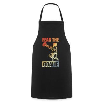 Lacrosse Goalie - Cooking Apron - black - Front - AI Model Male 185 dark (185cm)