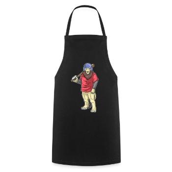 Lion Baseball Baseball Bat - Cooking Apron - black - Front - AI Model Male 185 dark (185cm)